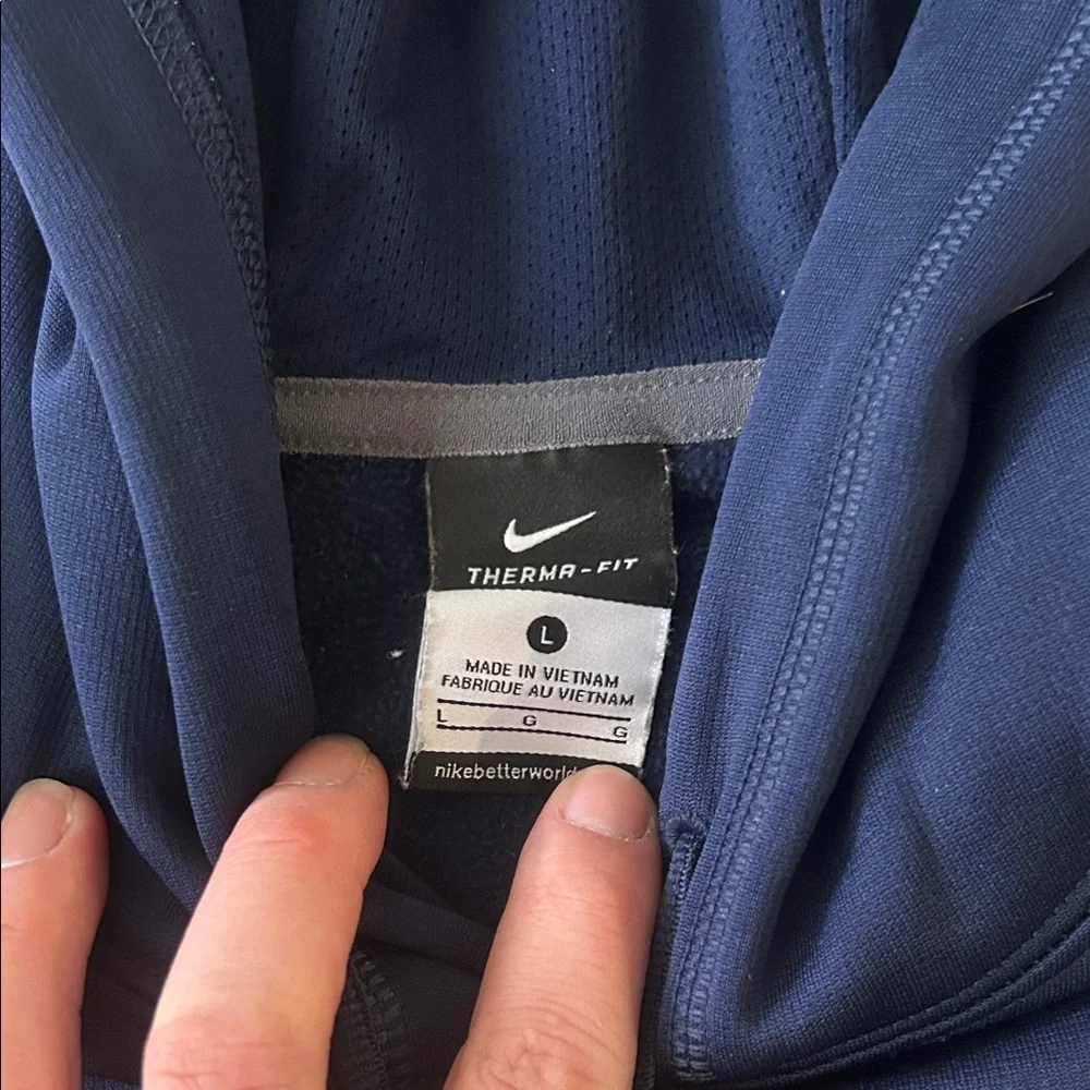 Nike Men's Navy Broncos Pullover Hoodie